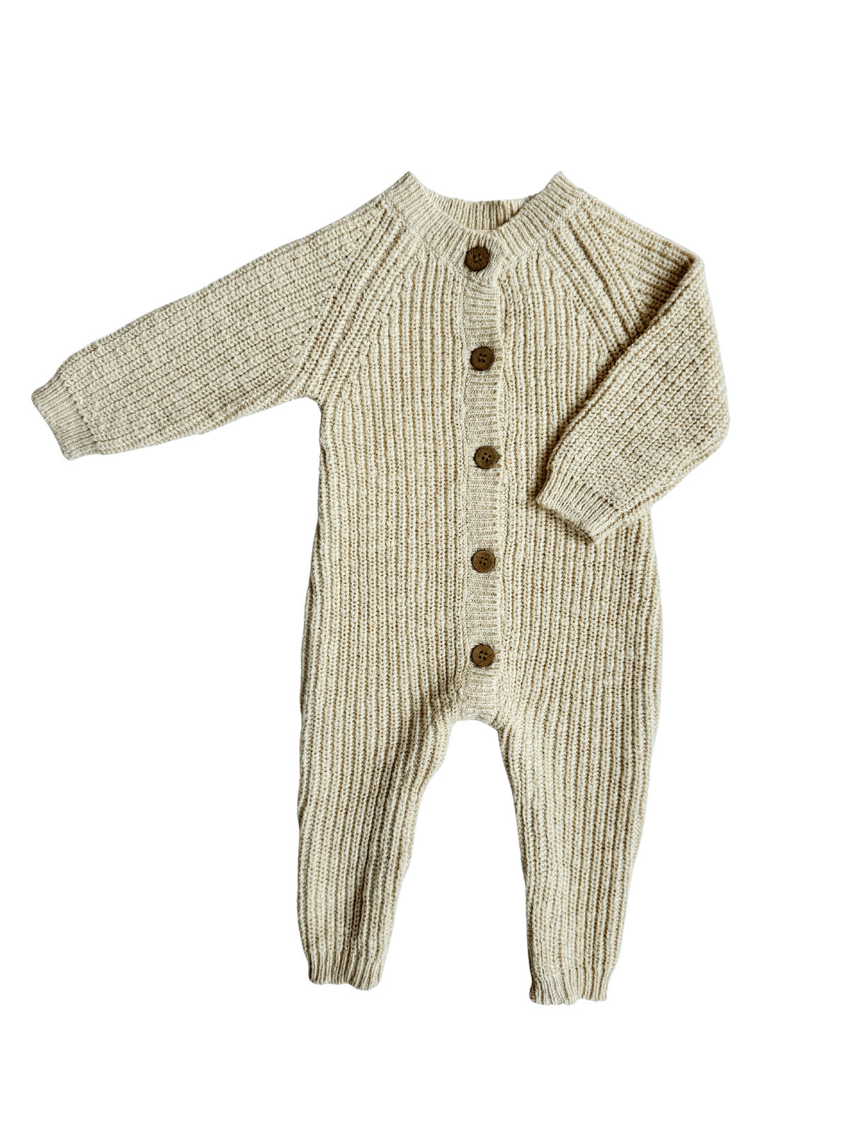 Classic Chunky Knit Jumpsuit - French Cream