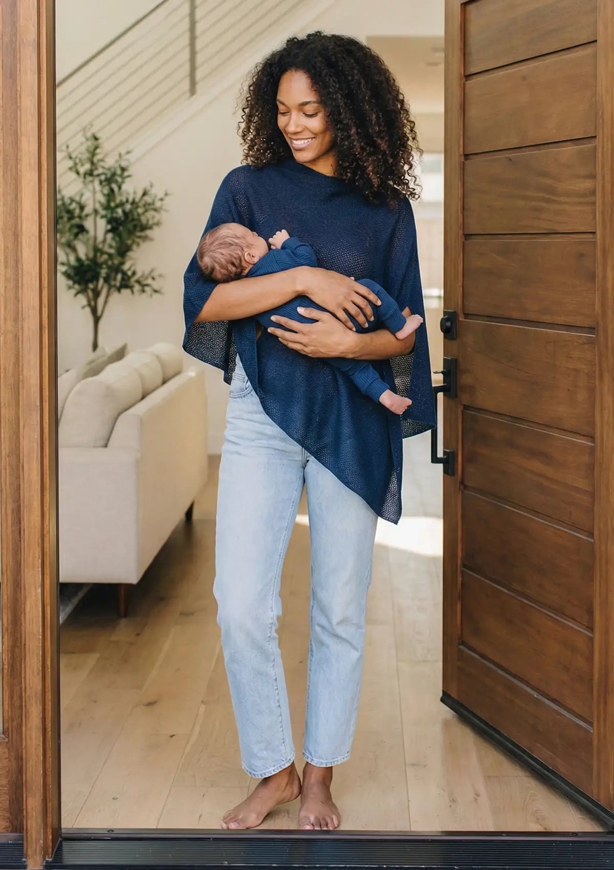 【きなこ様】SUNA'E Design Pocket Cocoon Denim The Navy Cocoon™ Breathable Nursing Cover