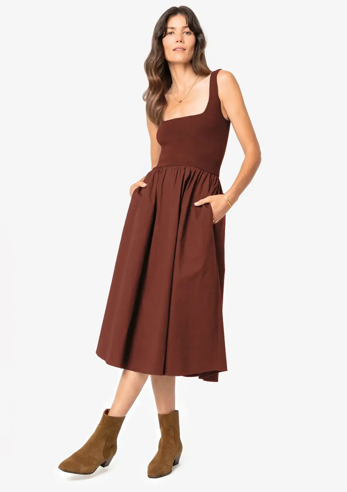 Illusion Dress - Redwood