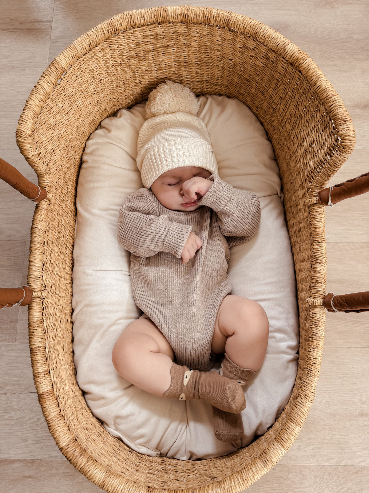 Baby Rib Bodysuit - Heather Beige