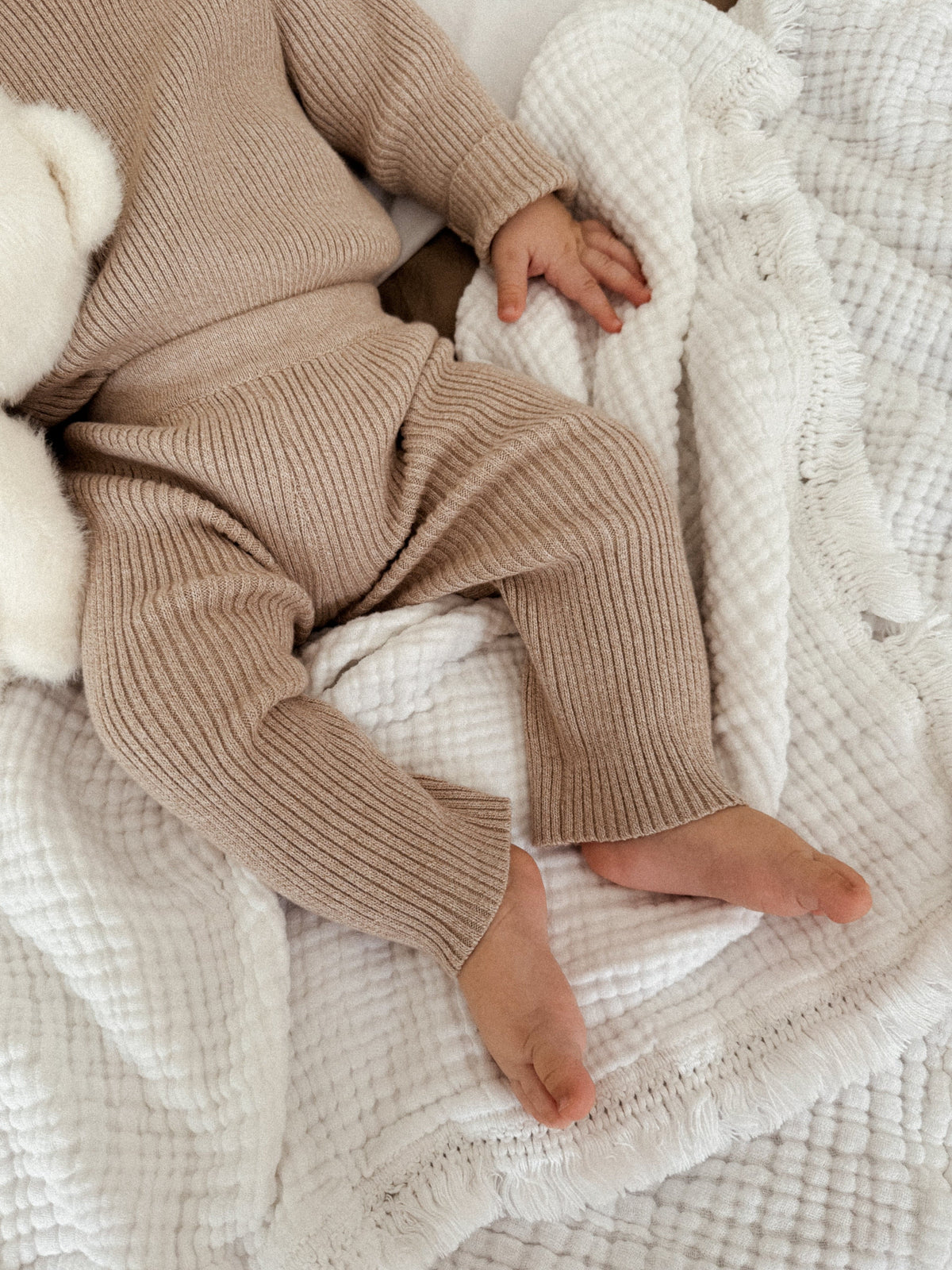 Baby Rib Leggings - Heather Beige