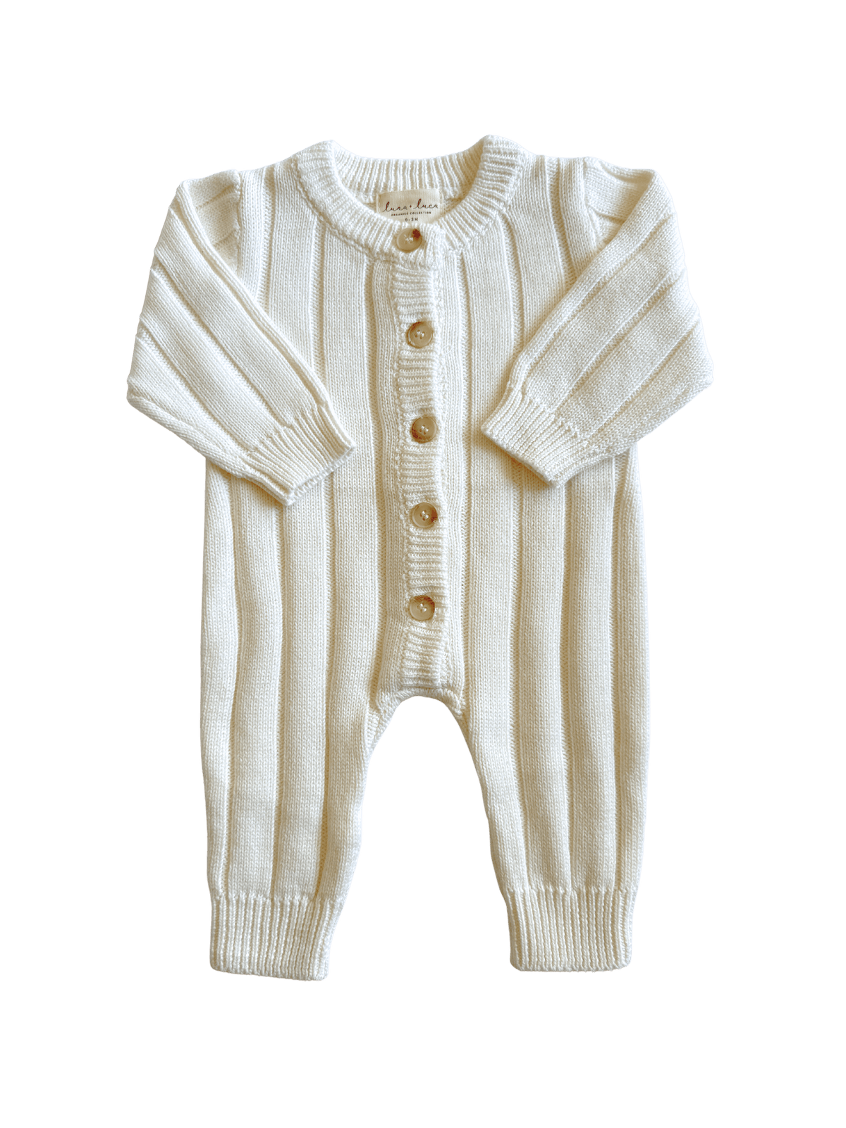 Wide Rib Knit Jumpsuit - White