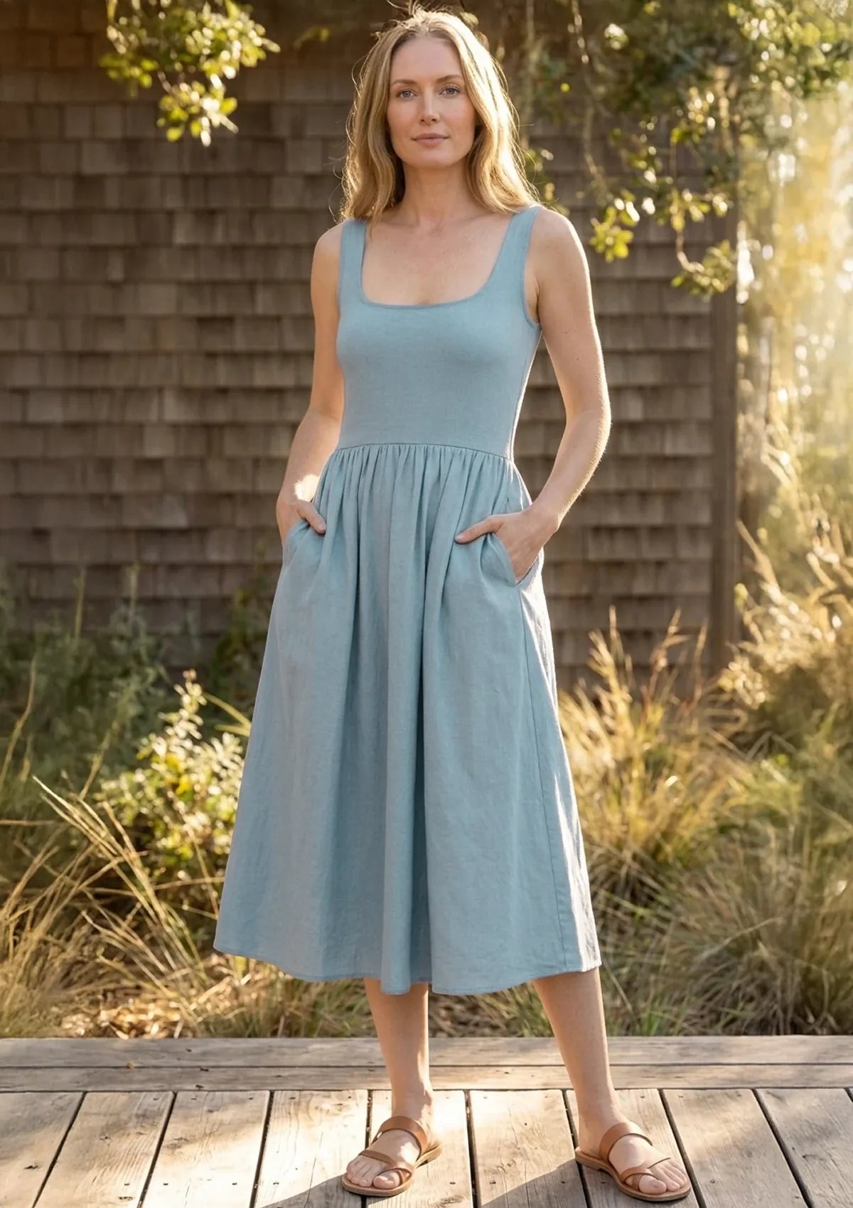 Illusion Dress - Cornflower