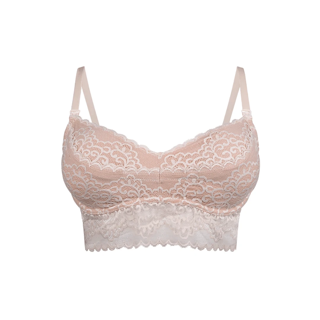 Ayla Luxury Lace Nursing + Handsfree Pumping Bra - Cream