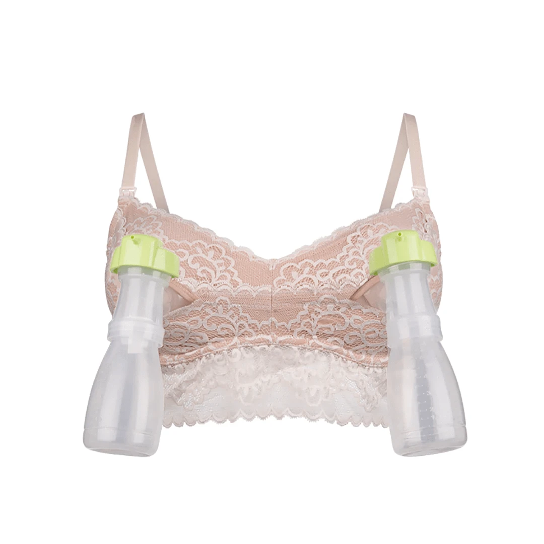 Ayla Luxury Lace Nursing + Handsfree Pumping Bra - Cream