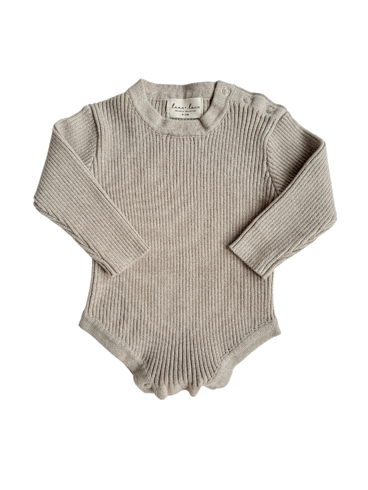 Baby Rib Bodysuit - Heather Beige