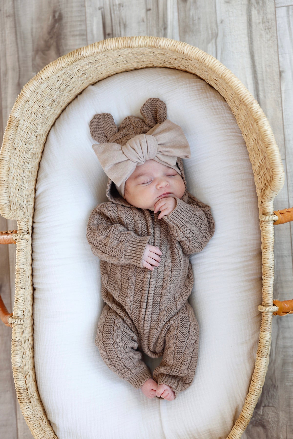 Luna + Luca Baby Bear Jumpsuit - Acorn