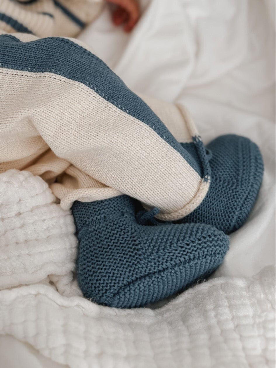 Sock Booties - Denim Blue