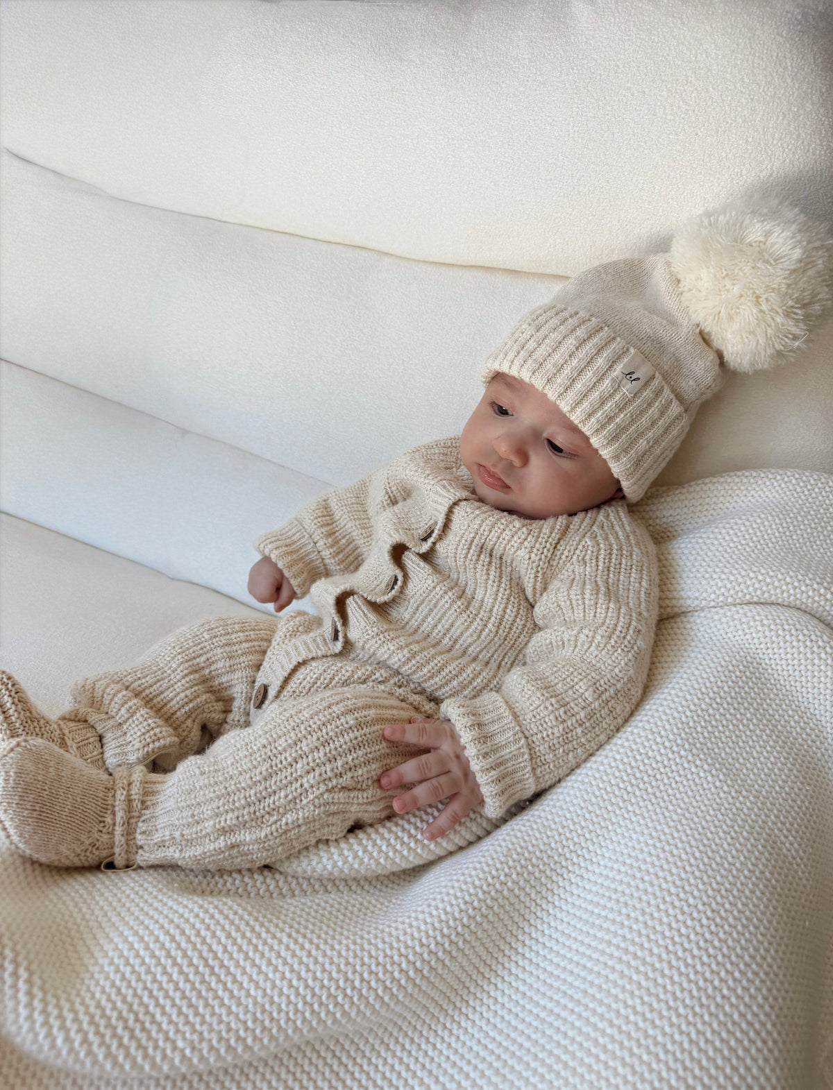 Classic Chunky Knit Jumpsuit - French Cream
