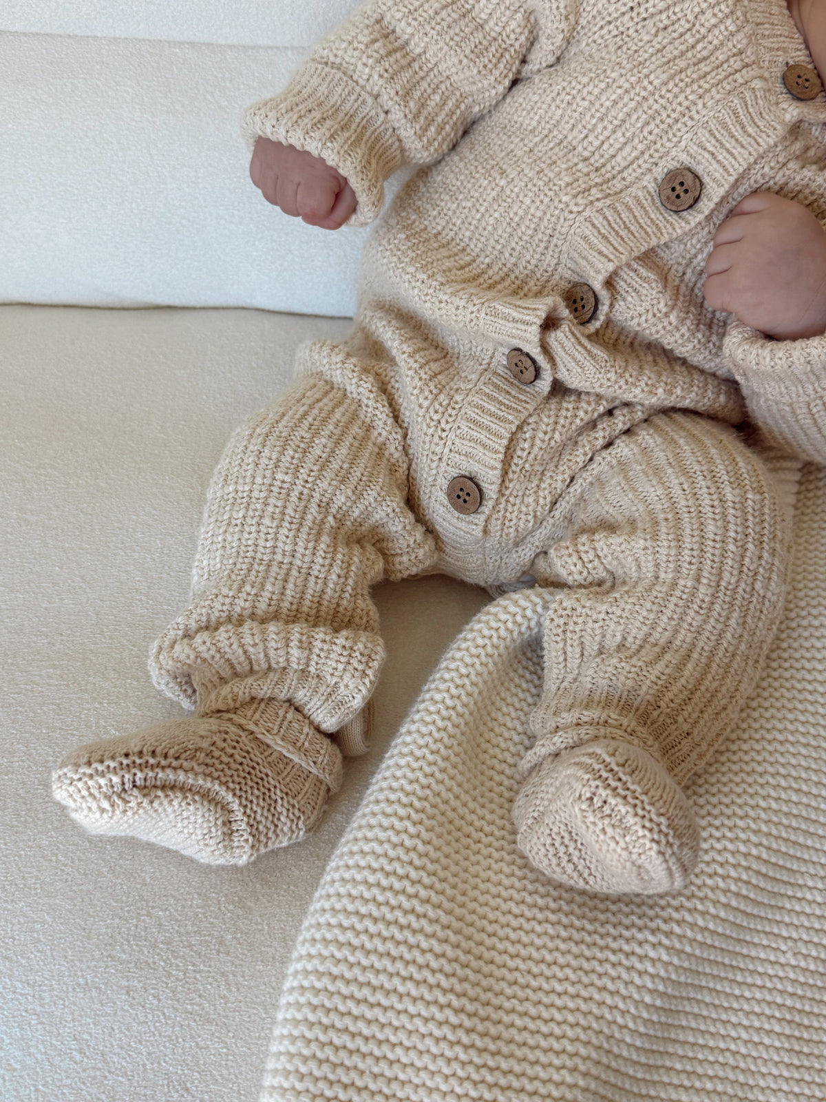 Classic Chunky Knit Jumpsuit - French Cream