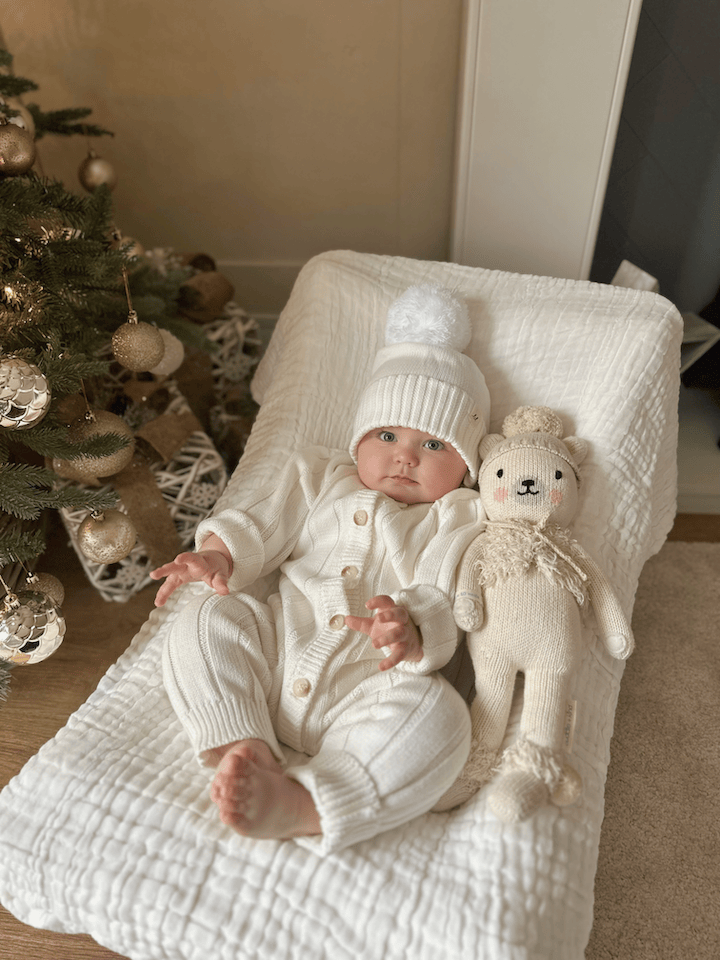 Wide Rib Knit Jumpsuit - White