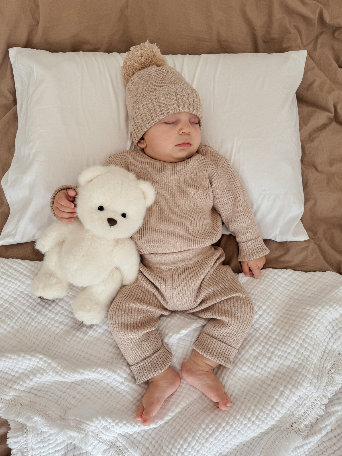 Baby Rib Bodysuit - Heather Beige