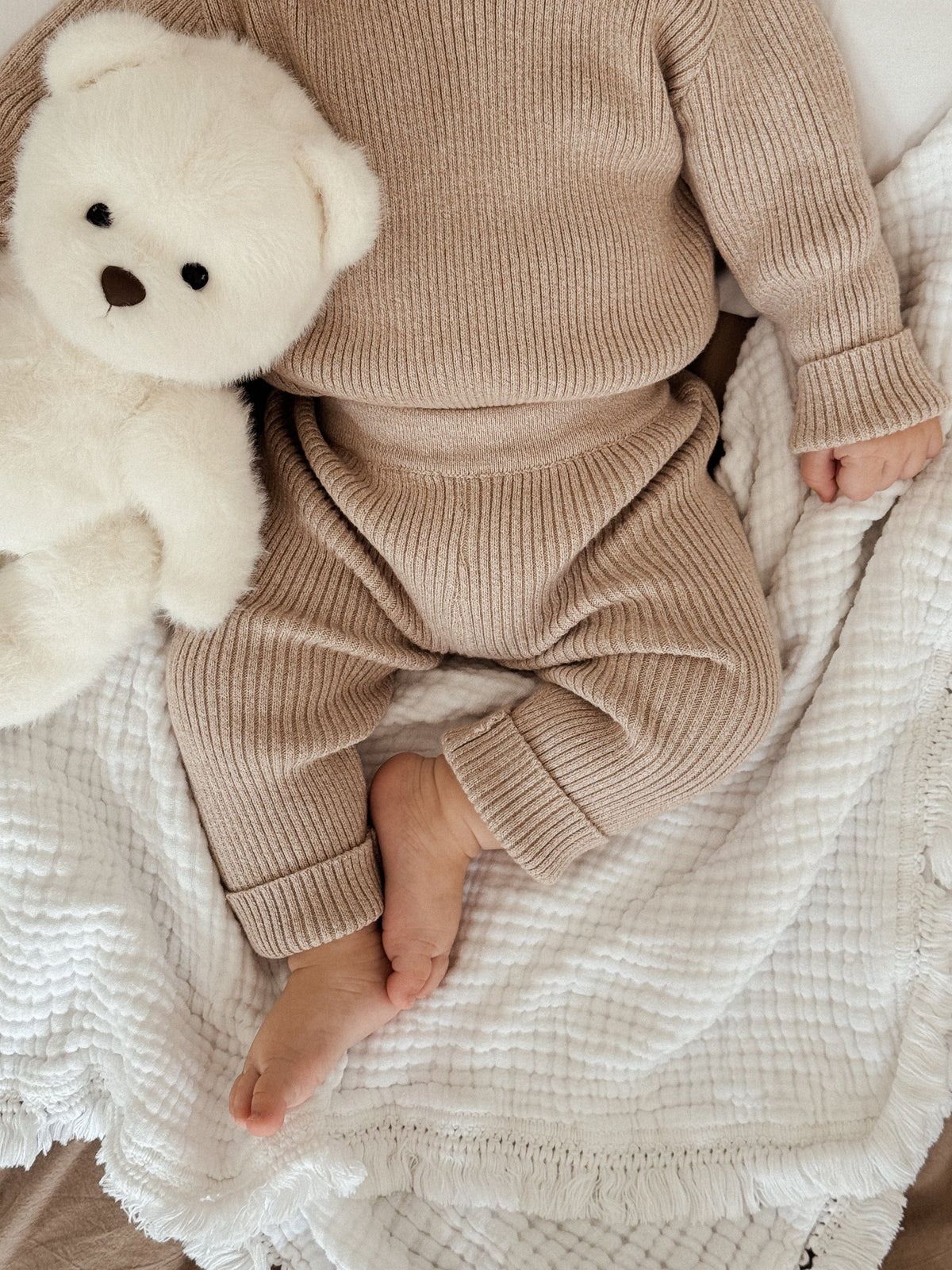 Baby Rib Leggings - Heather Beige