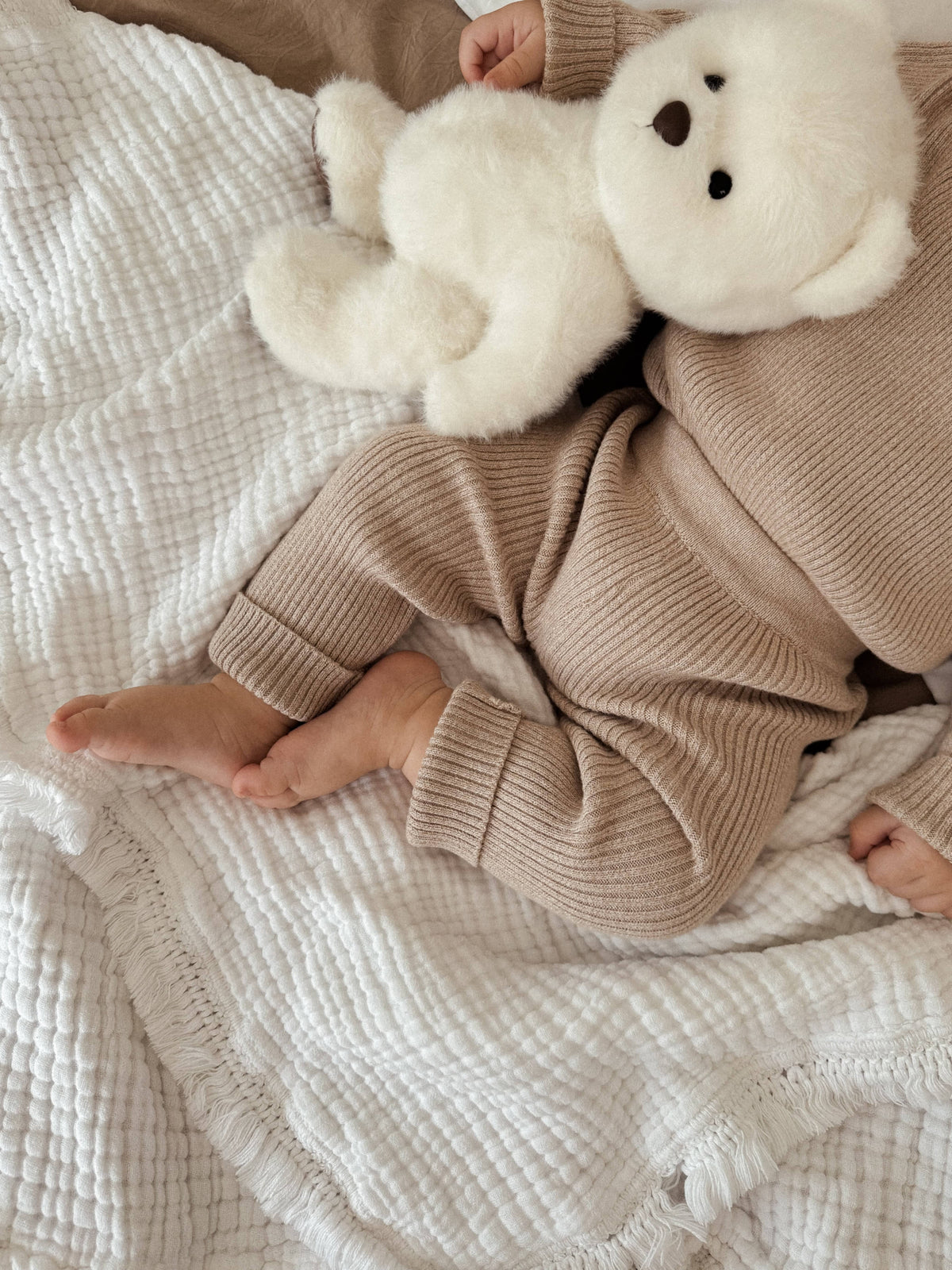 Baby Rib Leggings - Heather Beige