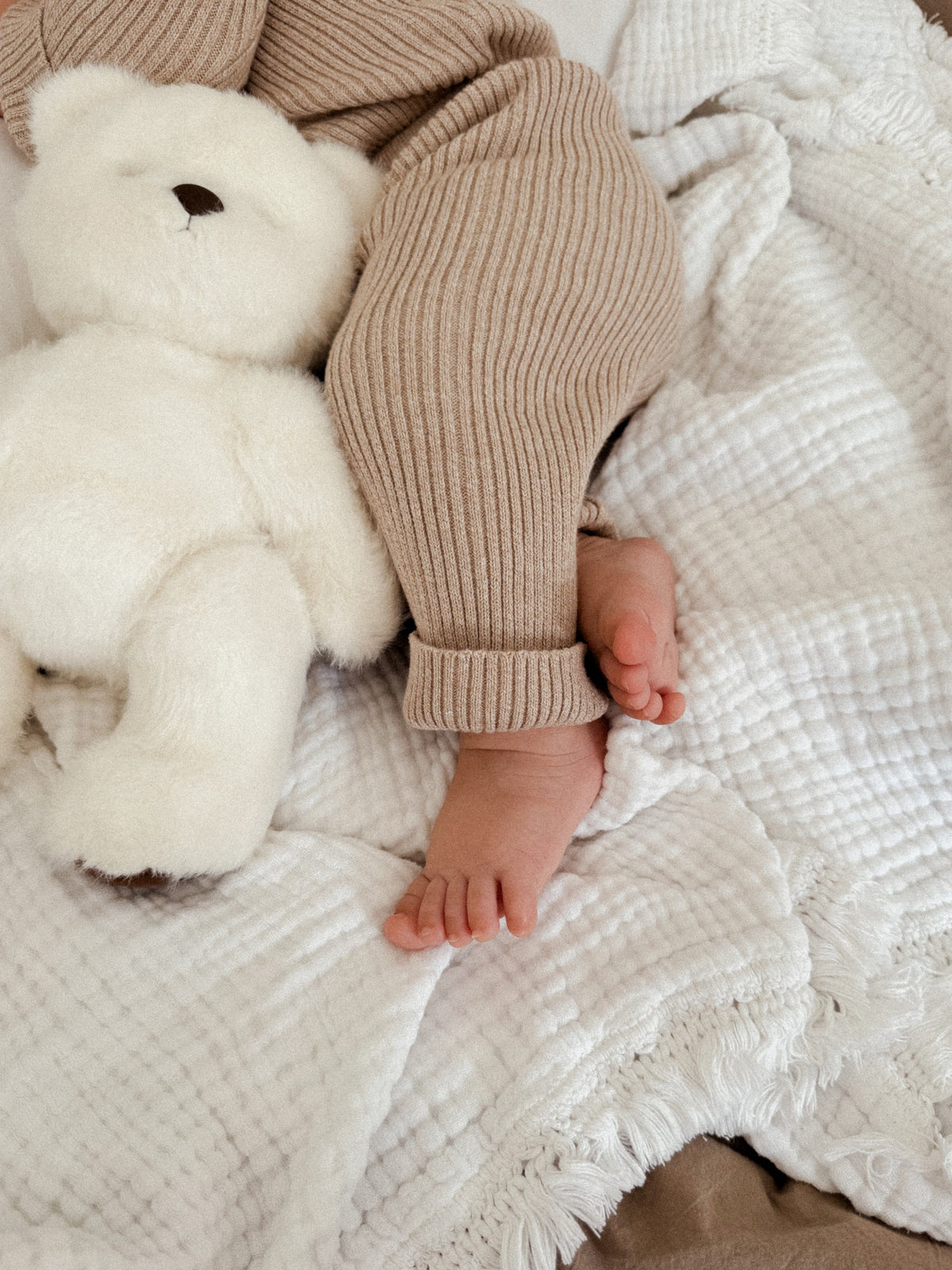 Baby Rib Leggings - Heather Beige