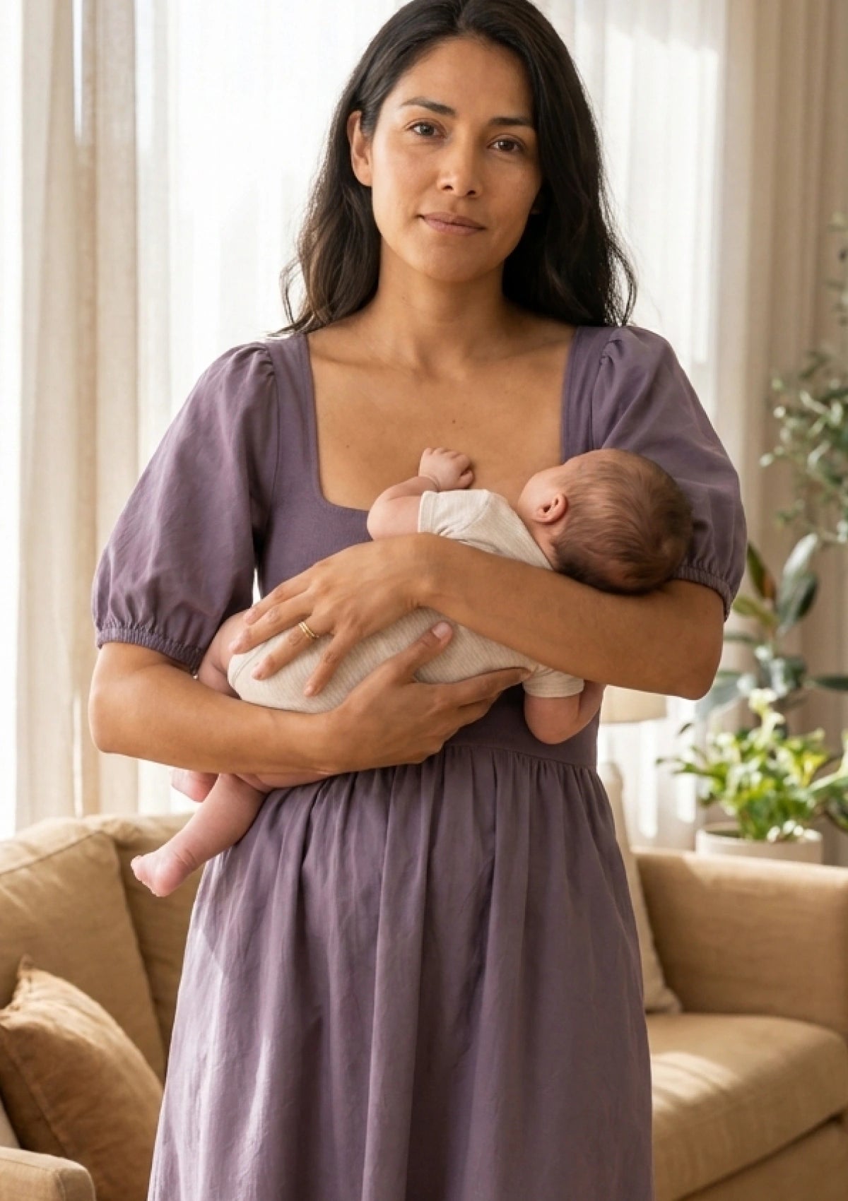 Encore Nursing Dress - Dusty Lilac